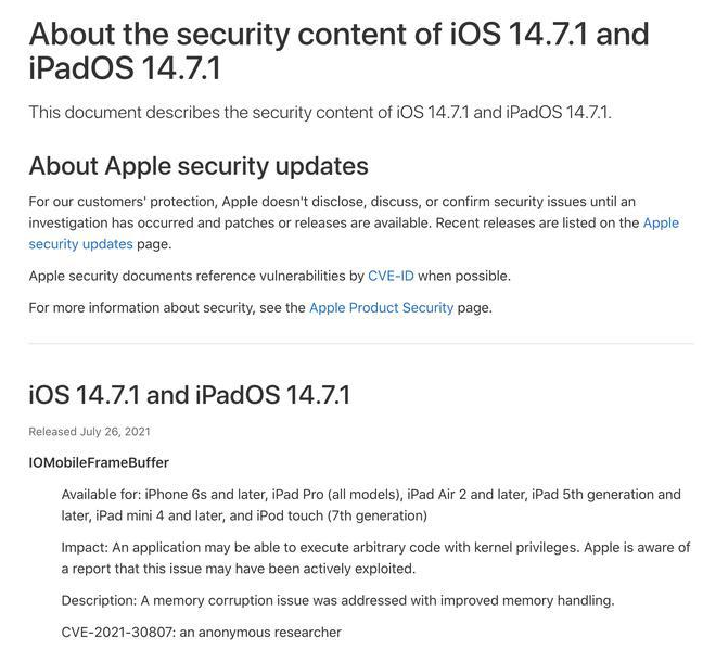凤凰镇苹果手机维修分享iOS 14.7.1 正式版更新内容及升级方法 